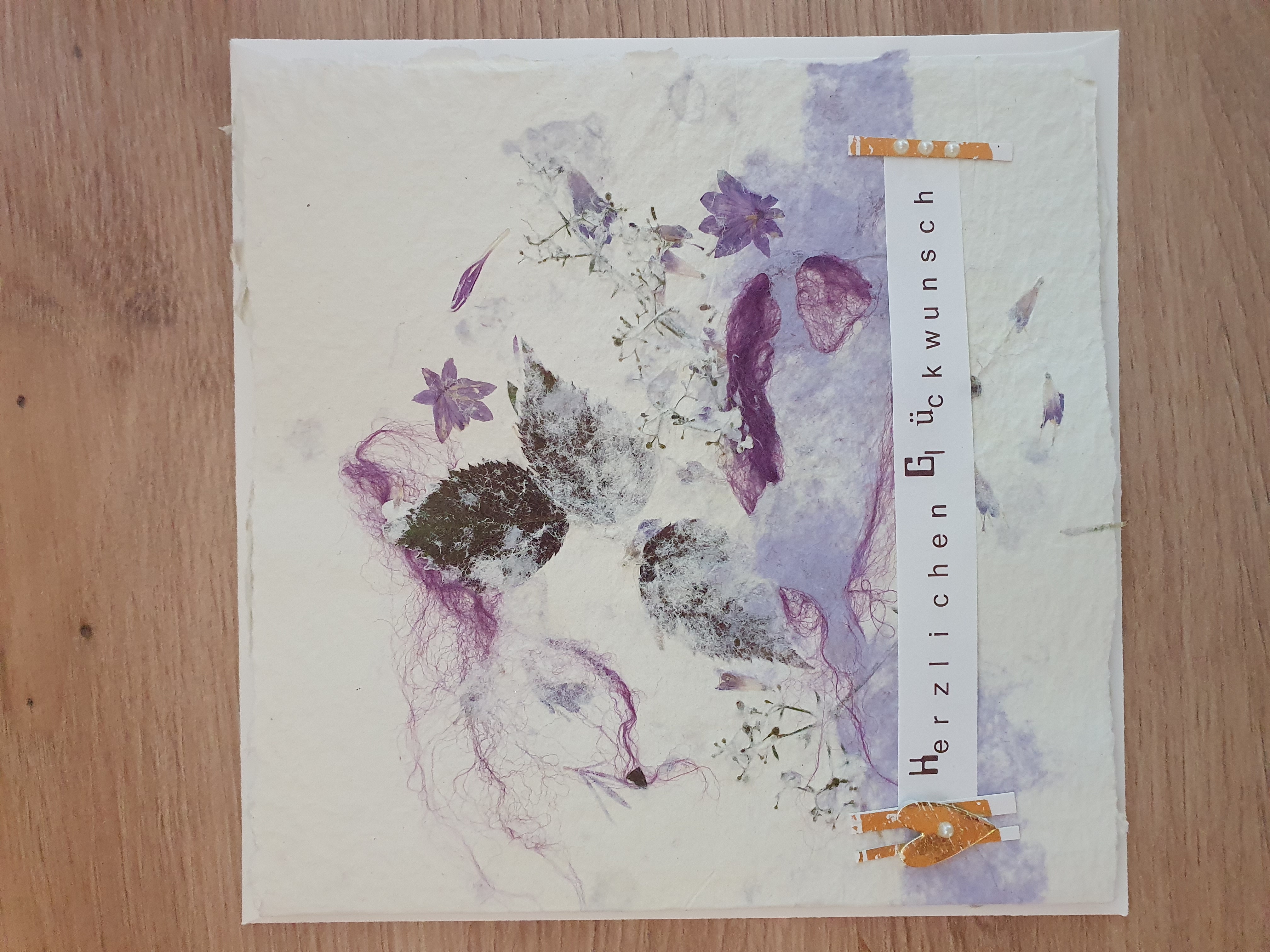 Glückwunschkarte 8 "Violette Blüten"  