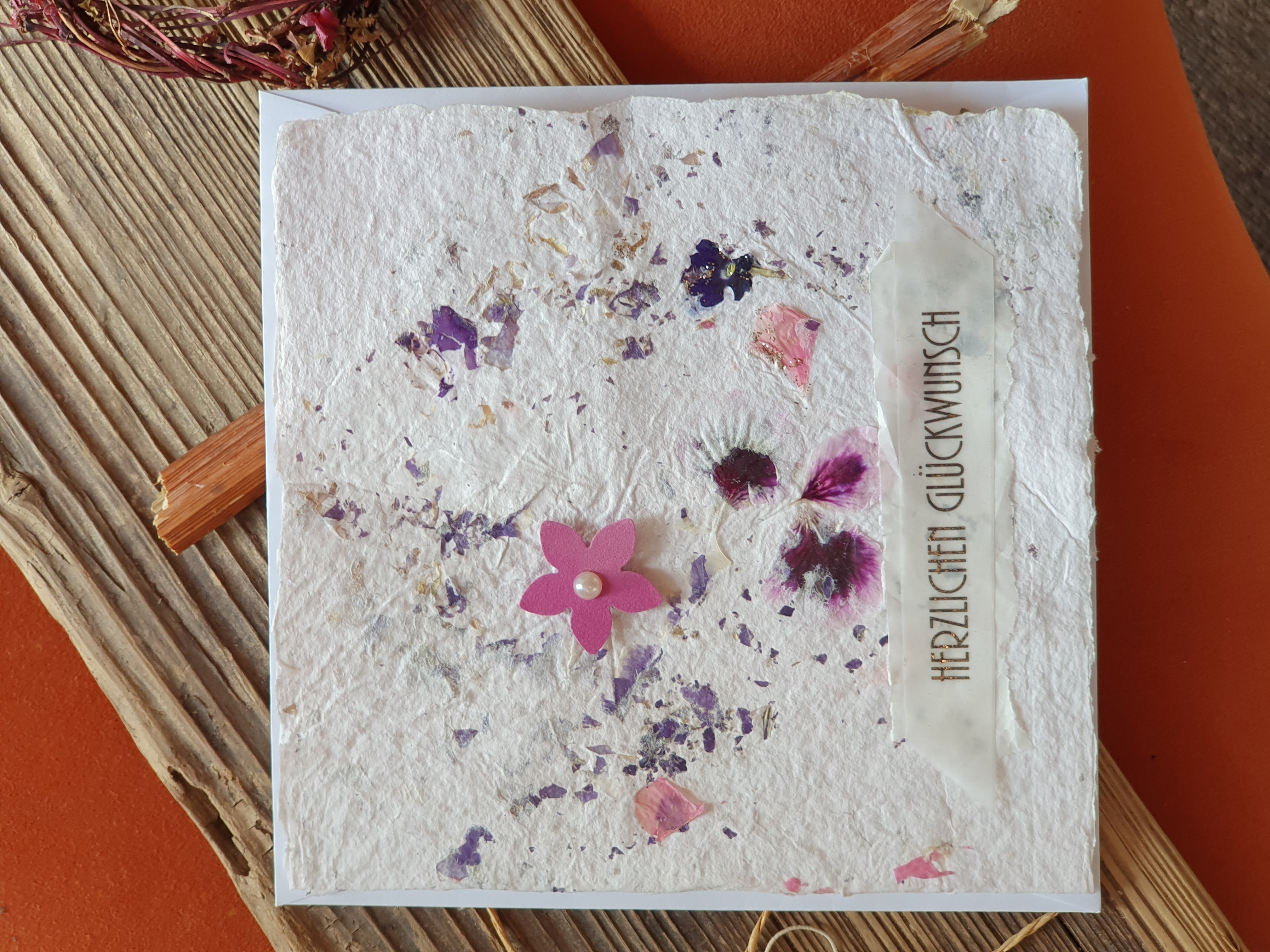 Glückwunschkarte "lila-violett-farbene Sommerblüten" 