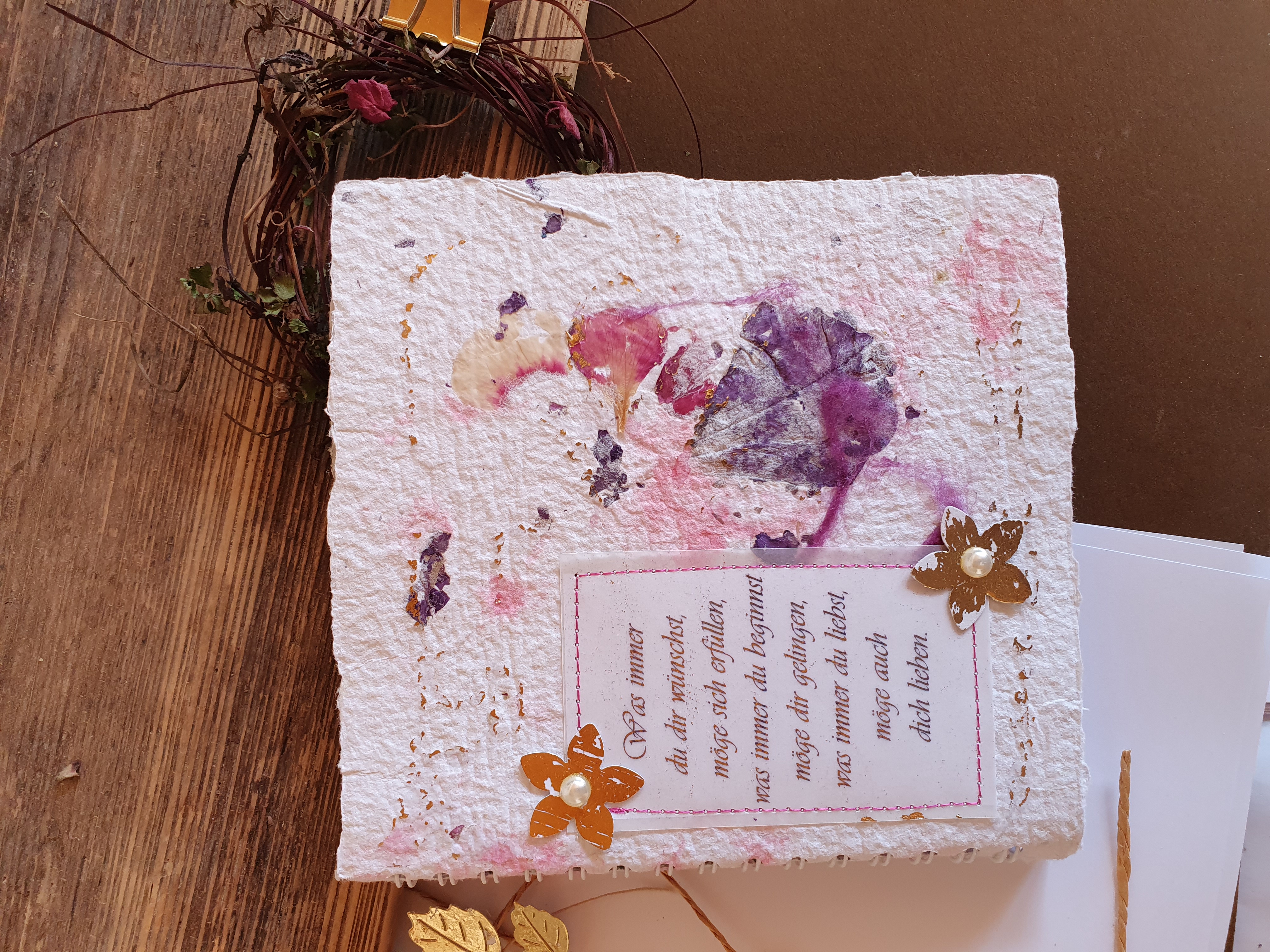 Schreibbuch " violett, rosa, gold,......."